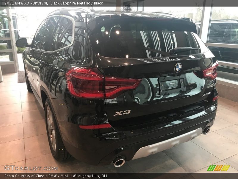 Black Sapphire Metallic / Black 2021 BMW X3 xDrive30i