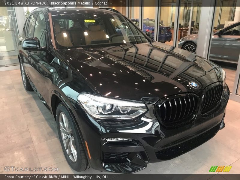 Black Sapphire Metallic / Cognac 2021 BMW X3 xDrive30i
