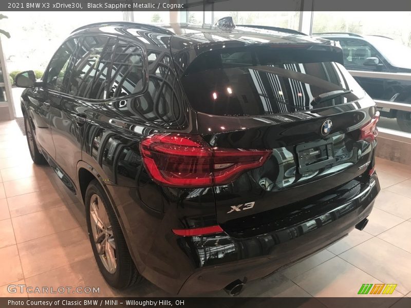 Black Sapphire Metallic / Cognac 2021 BMW X3 xDrive30i