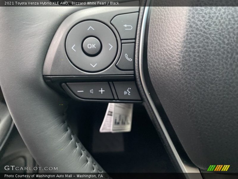 Blizzard White Pearl / Black 2021 Toyota Venza Hybrid XLE AWD