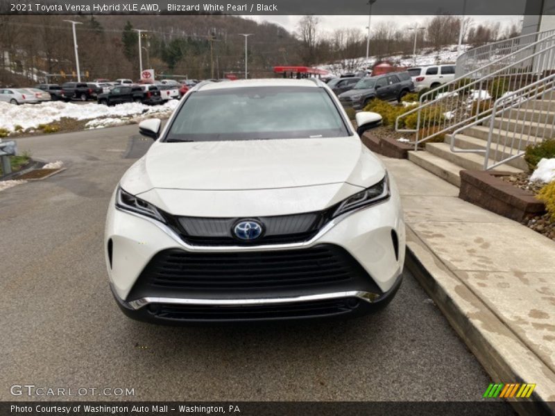 Blizzard White Pearl / Black 2021 Toyota Venza Hybrid XLE AWD