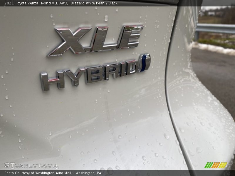Blizzard White Pearl / Black 2021 Toyota Venza Hybrid XLE AWD
