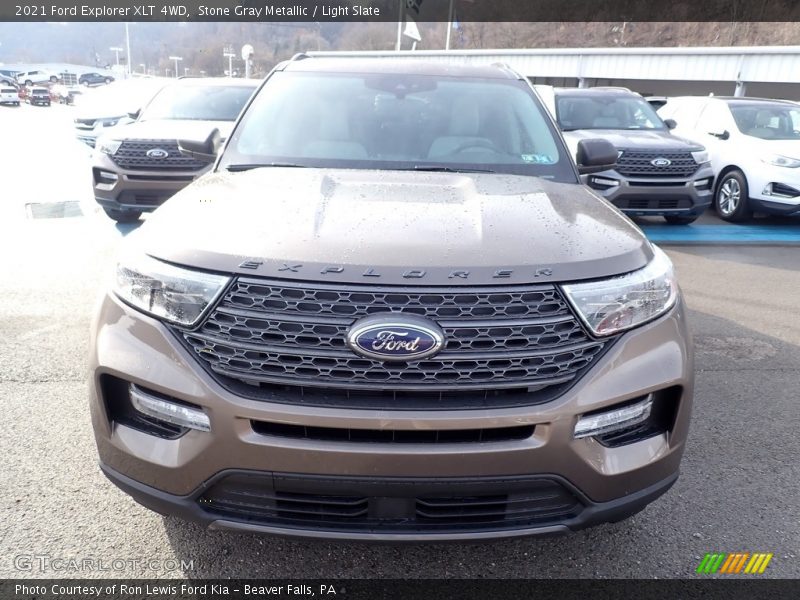 Stone Gray Metallic / Light Slate 2021 Ford Explorer XLT 4WD