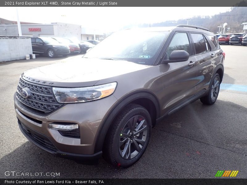 Stone Gray Metallic / Light Slate 2021 Ford Explorer XLT 4WD