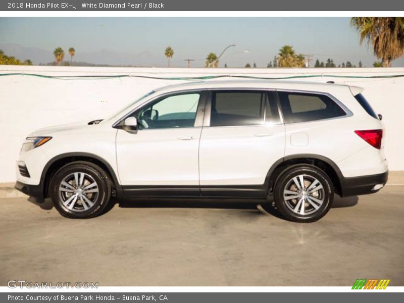 White Diamond Pearl / Black 2018 Honda Pilot EX-L