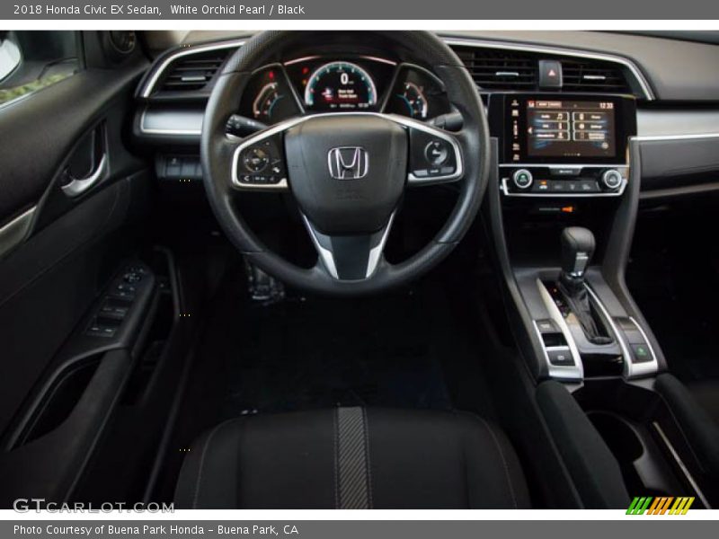 White Orchid Pearl / Black 2018 Honda Civic EX Sedan