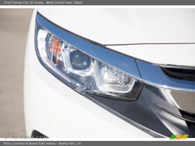 White Orchid Pearl / Black 2018 Honda Civic EX Sedan