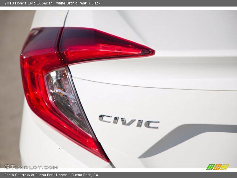 White Orchid Pearl / Black 2018 Honda Civic EX Sedan