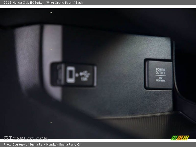 White Orchid Pearl / Black 2018 Honda Civic EX Sedan