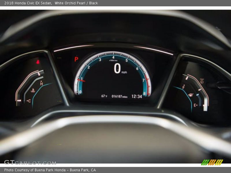 White Orchid Pearl / Black 2018 Honda Civic EX Sedan