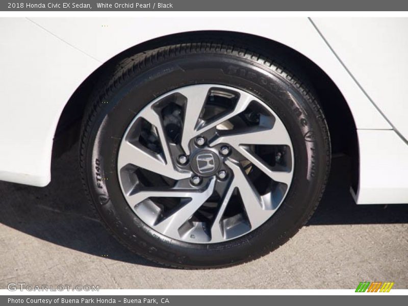 White Orchid Pearl / Black 2018 Honda Civic EX Sedan