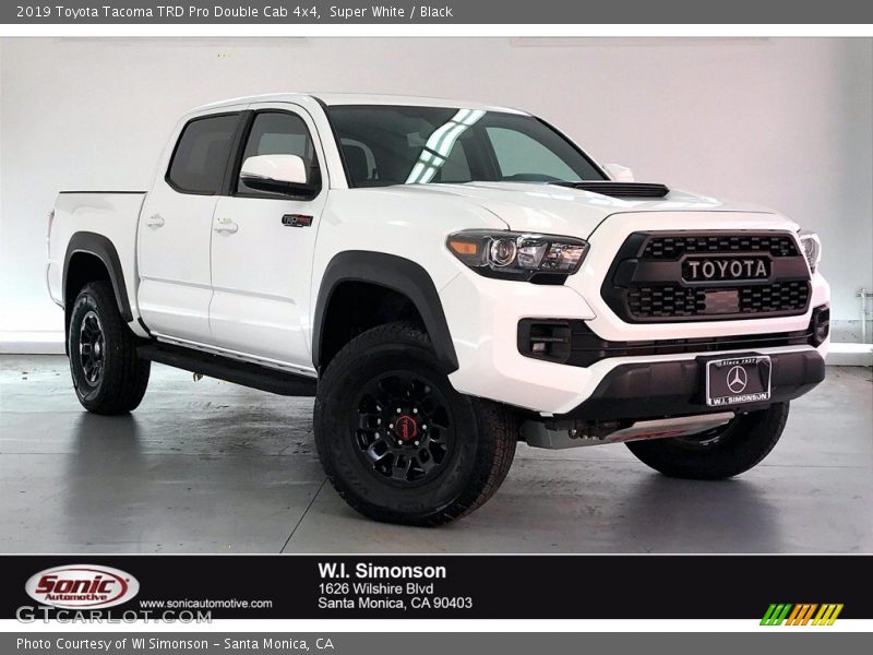 Super White / Black 2019 Toyota Tacoma TRD Pro Double Cab 4x4