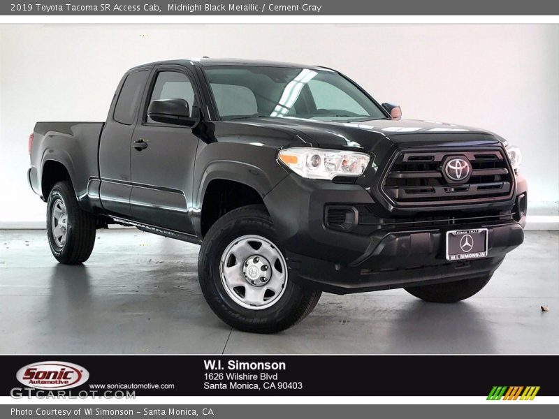 Midnight Black Metallic / Cement Gray 2019 Toyota Tacoma SR Access Cab