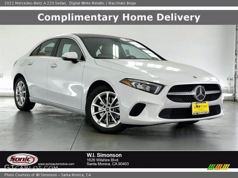 Digital White Metallic / Macchiato Beige 2021 Mercedes-Benz A 220 Sedan