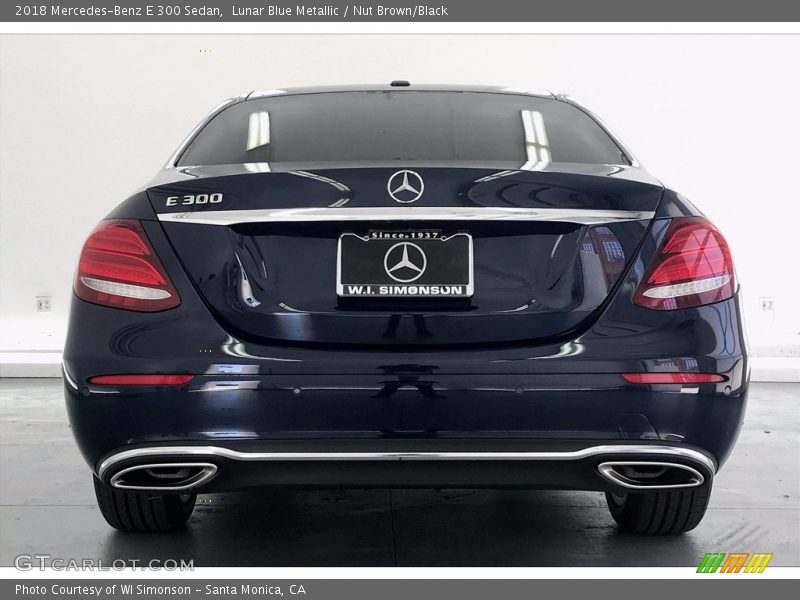 Lunar Blue Metallic / Nut Brown/Black 2018 Mercedes-Benz E 300 Sedan