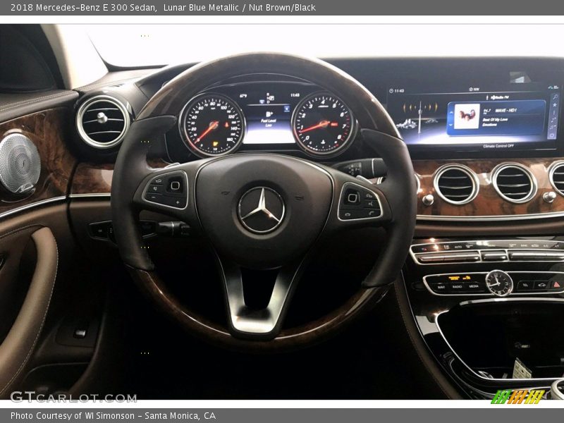 Lunar Blue Metallic / Nut Brown/Black 2018 Mercedes-Benz E 300 Sedan
