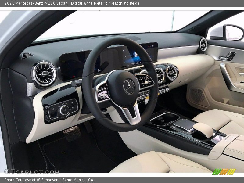 Digital White Metallic / Macchiato Beige 2021 Mercedes-Benz A 220 Sedan