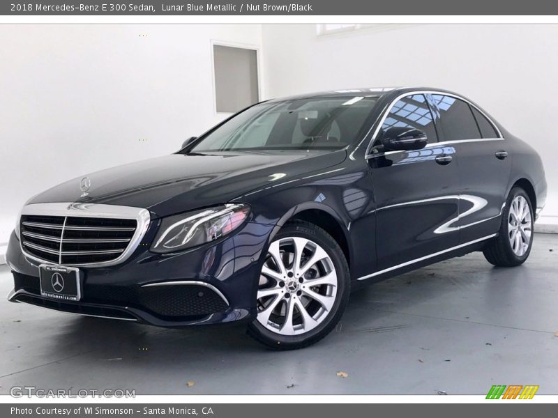 Lunar Blue Metallic / Nut Brown/Black 2018 Mercedes-Benz E 300 Sedan