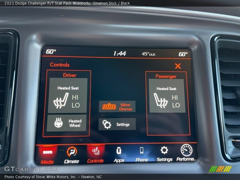 Controls of 2021 Challenger R/T Scat Pack Widebody