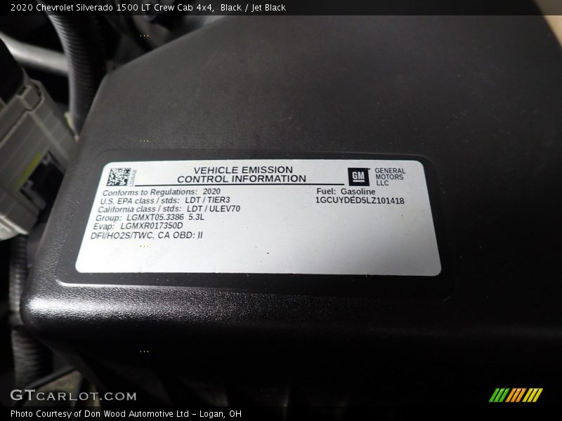 Black / Jet Black 2020 Chevrolet Silverado 1500 LT Crew Cab 4x4
