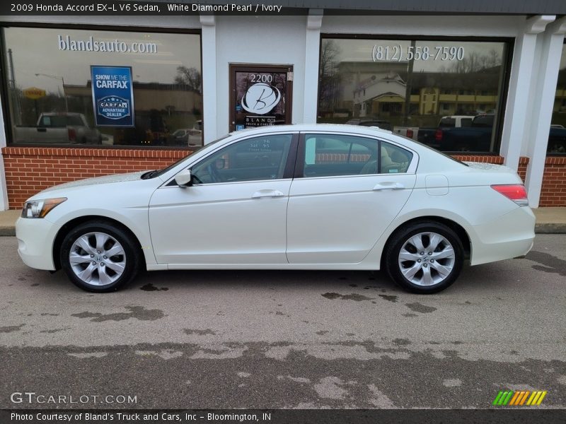 White Diamond Pearl / Ivory 2009 Honda Accord EX-L V6 Sedan