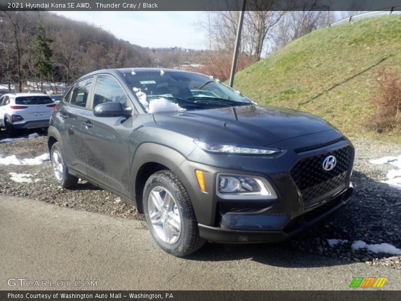 Thunder Gray / Black 2021 Hyundai Kona SE AWD