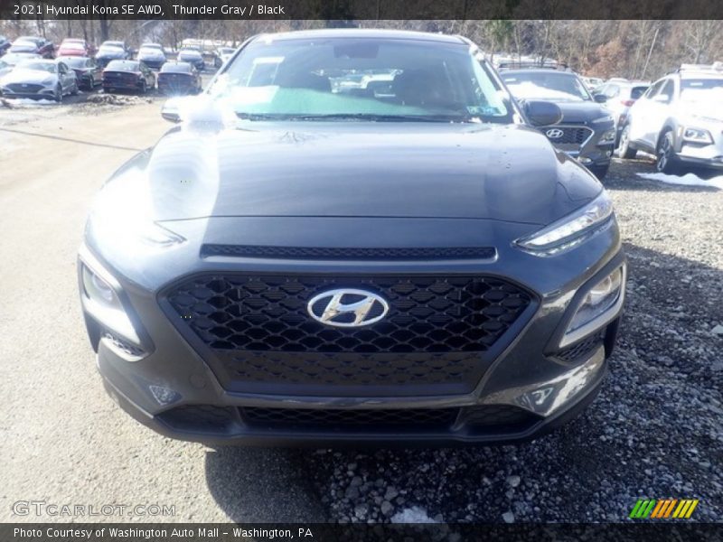 Thunder Gray / Black 2021 Hyundai Kona SE AWD