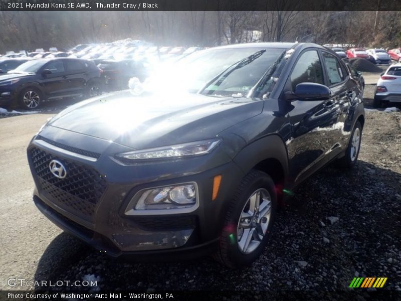 Thunder Gray / Black 2021 Hyundai Kona SE AWD