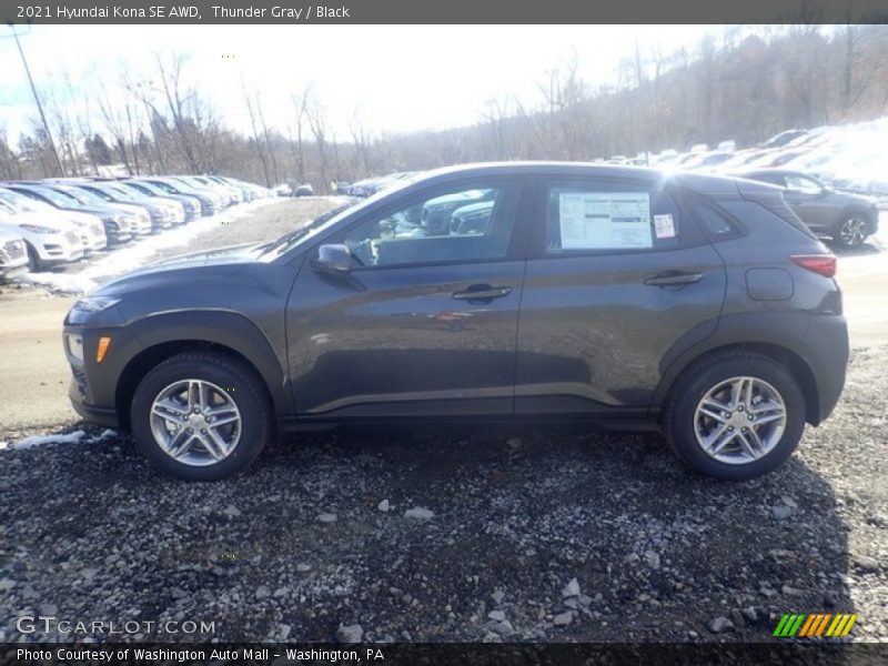 Thunder Gray / Black 2021 Hyundai Kona SE AWD
