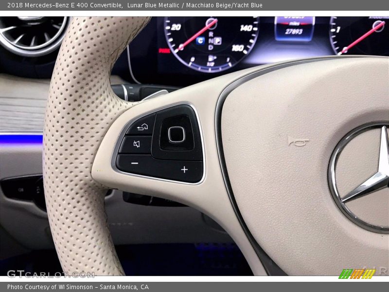 Lunar Blue Metallic / Macchiato Beige/Yacht Blue 2018 Mercedes-Benz E 400 Convertible