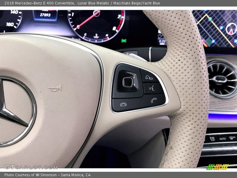 Lunar Blue Metallic / Macchiato Beige/Yacht Blue 2018 Mercedes-Benz E 400 Convertible