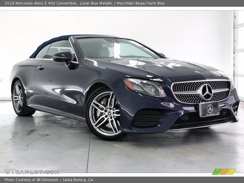 Lunar Blue Metallic / Macchiato Beige/Yacht Blue 2018 Mercedes-Benz E 400 Convertible