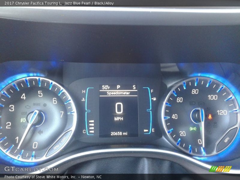 Jazz Blue Pearl / Black/Alloy 2017 Chrysler Pacifica Touring L