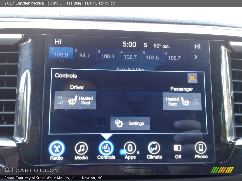 Jazz Blue Pearl / Black/Alloy 2017 Chrysler Pacifica Touring L