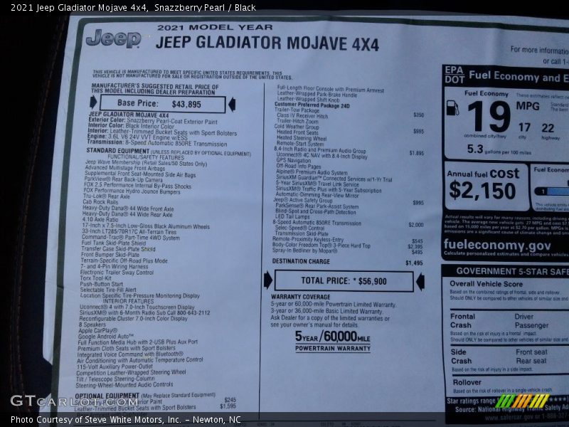 Snazzberry Pearl / Black 2021 Jeep Gladiator Mojave 4x4