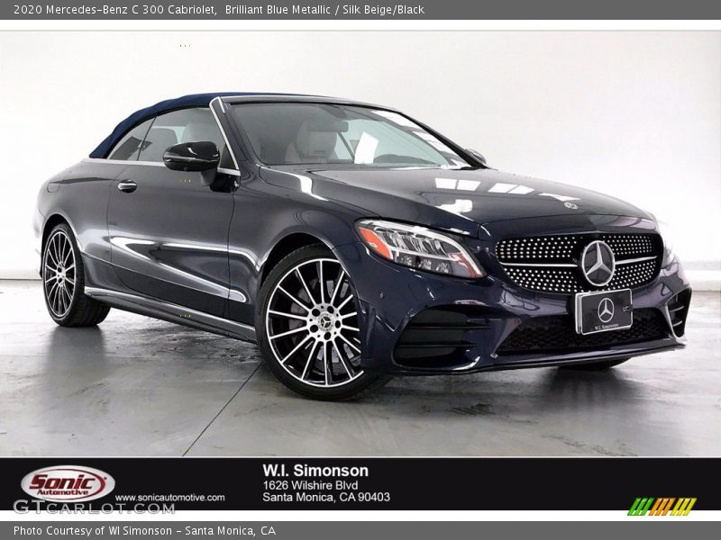 Brilliant Blue Metallic / Silk Beige/Black 2020 Mercedes-Benz C 300 Cabriolet