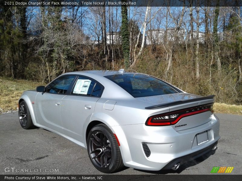 Triple Nickel / Black/Ruby Red 2021 Dodge Charger Scat Pack Widebody