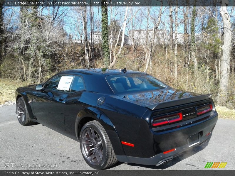 Pitch Black / Black/Ruby Red 2021 Dodge Challenger R/T Scat Pack Widebody