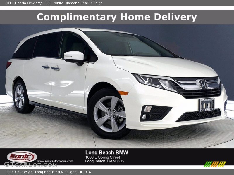 White Diamond Pearl / Beige 2019 Honda Odyssey EX-L