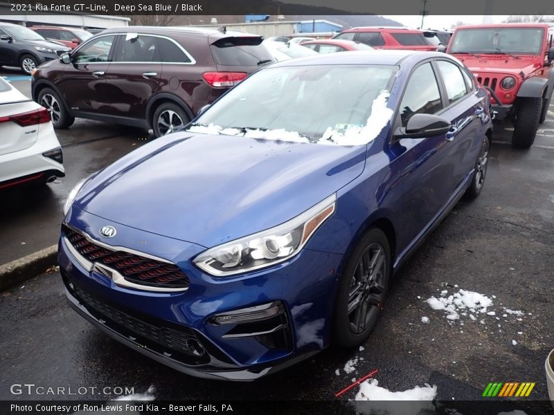 Deep Sea Blue / Black 2021 Kia Forte GT-Line