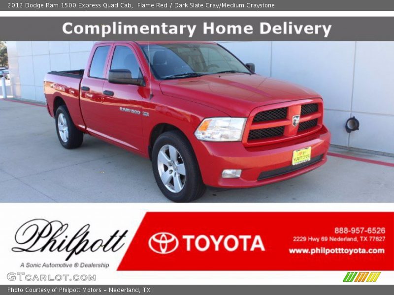 Flame Red / Dark Slate Gray/Medium Graystone 2012 Dodge Ram 1500 Express Quad Cab