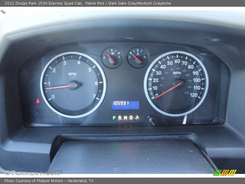Flame Red / Dark Slate Gray/Medium Graystone 2012 Dodge Ram 1500 Express Quad Cab