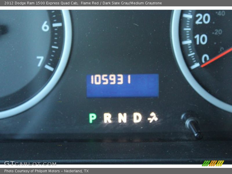 Flame Red / Dark Slate Gray/Medium Graystone 2012 Dodge Ram 1500 Express Quad Cab