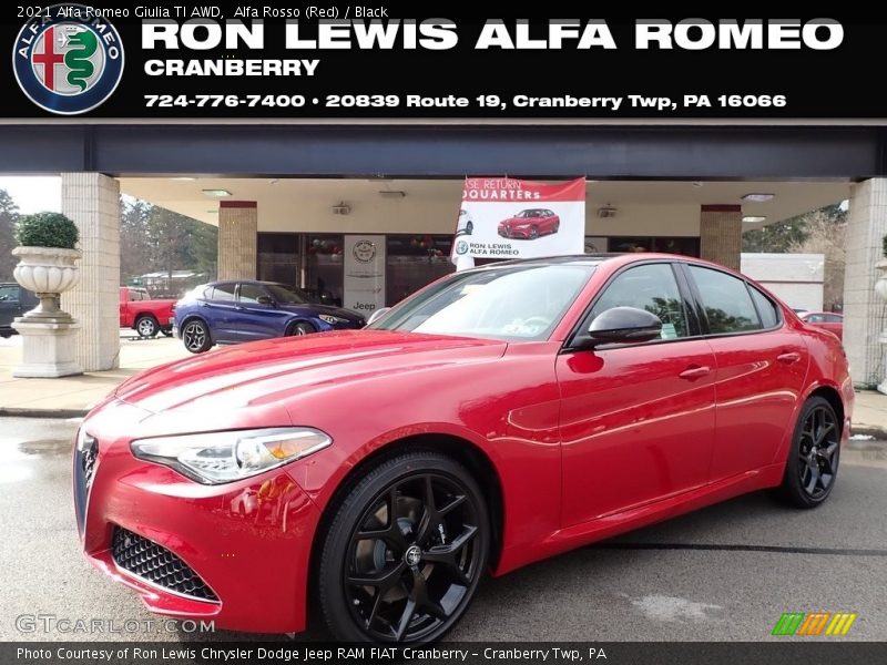 Alfa Rosso (Red) / Black 2021 Alfa Romeo Giulia TI AWD