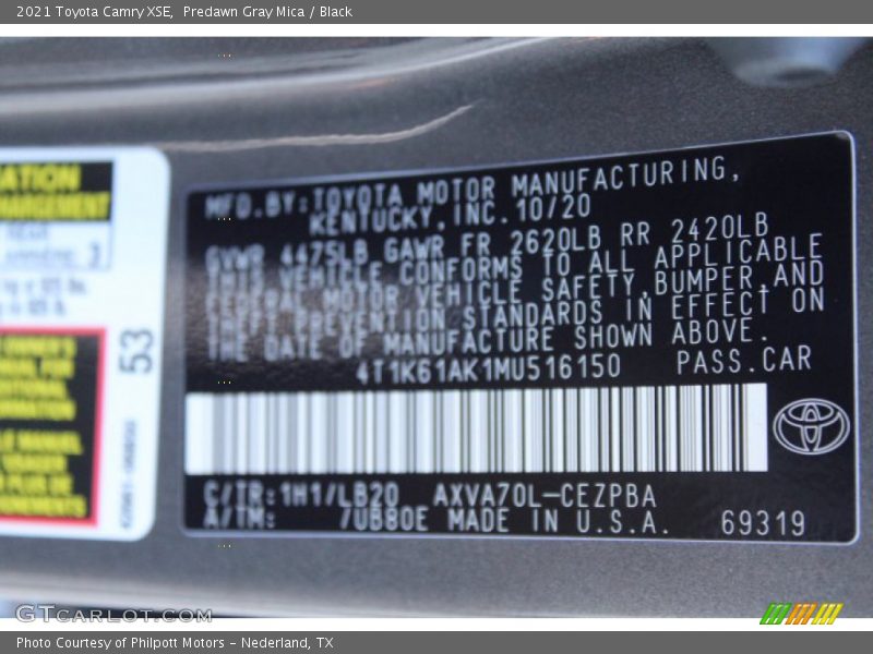 Predawn Gray Mica / Black 2021 Toyota Camry XSE