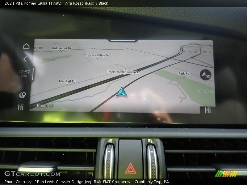 Navigation of 2021 Giulia TI AWD