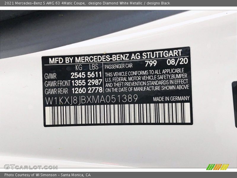 designo Diamond White Metallic / designo Black 2021 Mercedes-Benz S AMG 63 4Matic Coupe