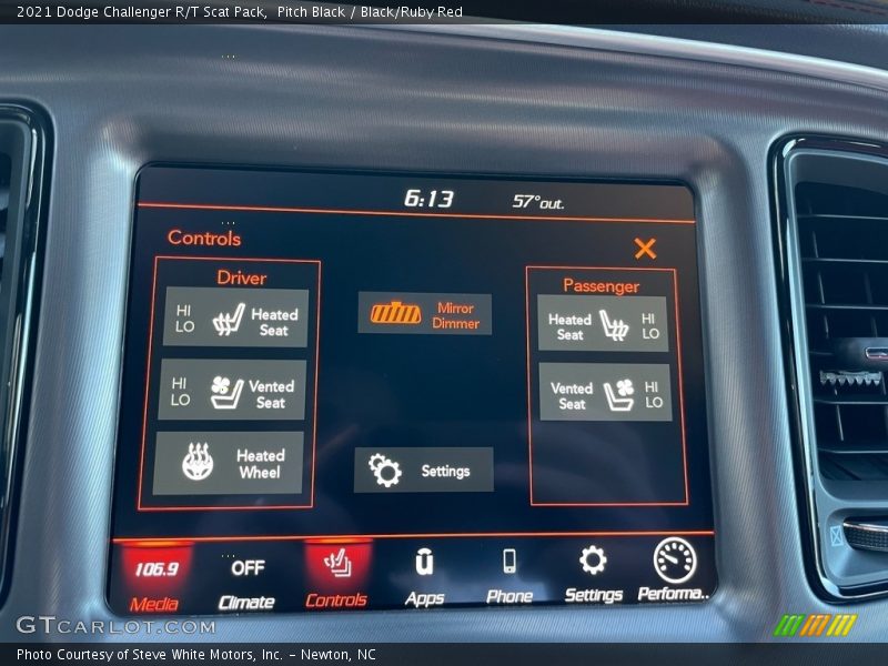 Controls of 2021 Challenger R/T Scat Pack