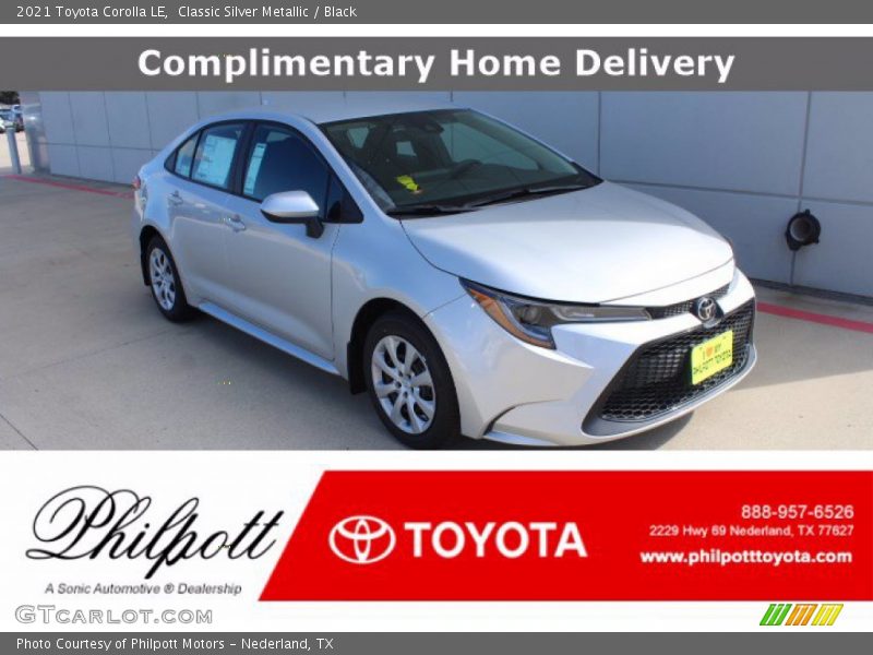 Classic Silver Metallic / Black 2021 Toyota Corolla LE