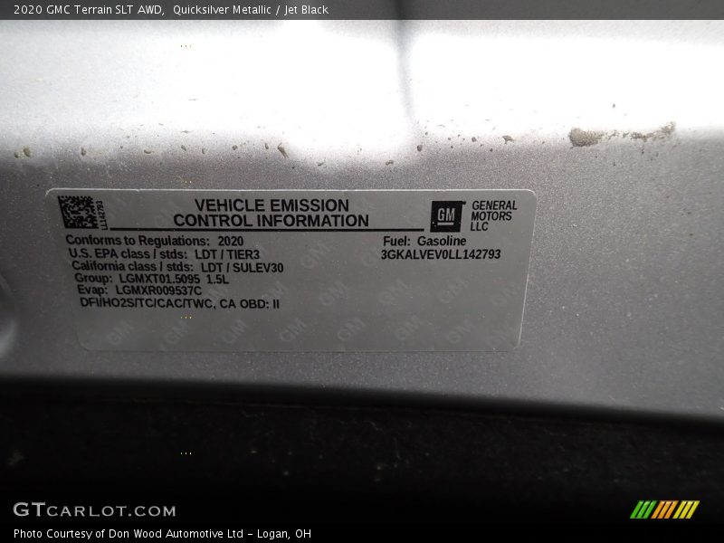 Quicksilver Metallic / Jet Black 2020 GMC Terrain SLT AWD